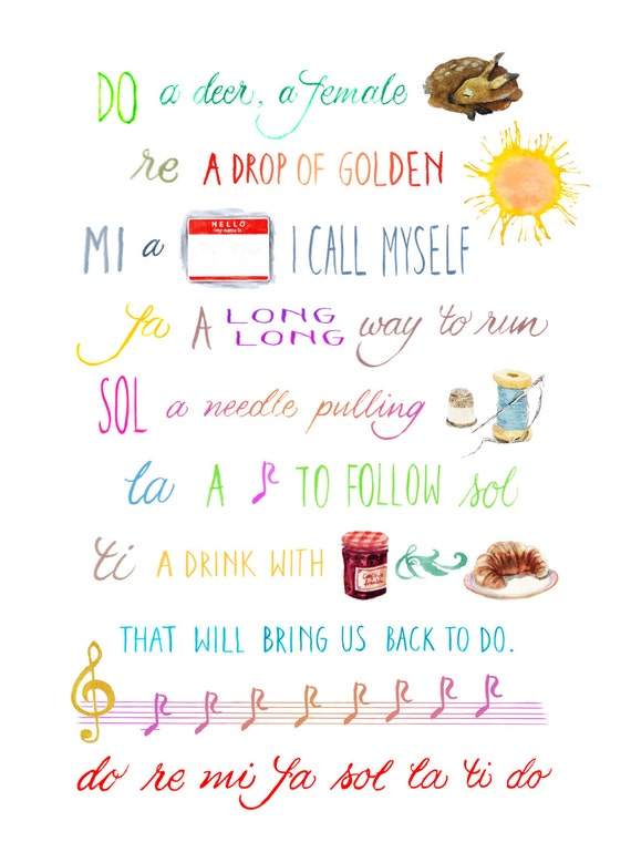 Do Re Me Hand Lettered Sound Of Music Digital Download