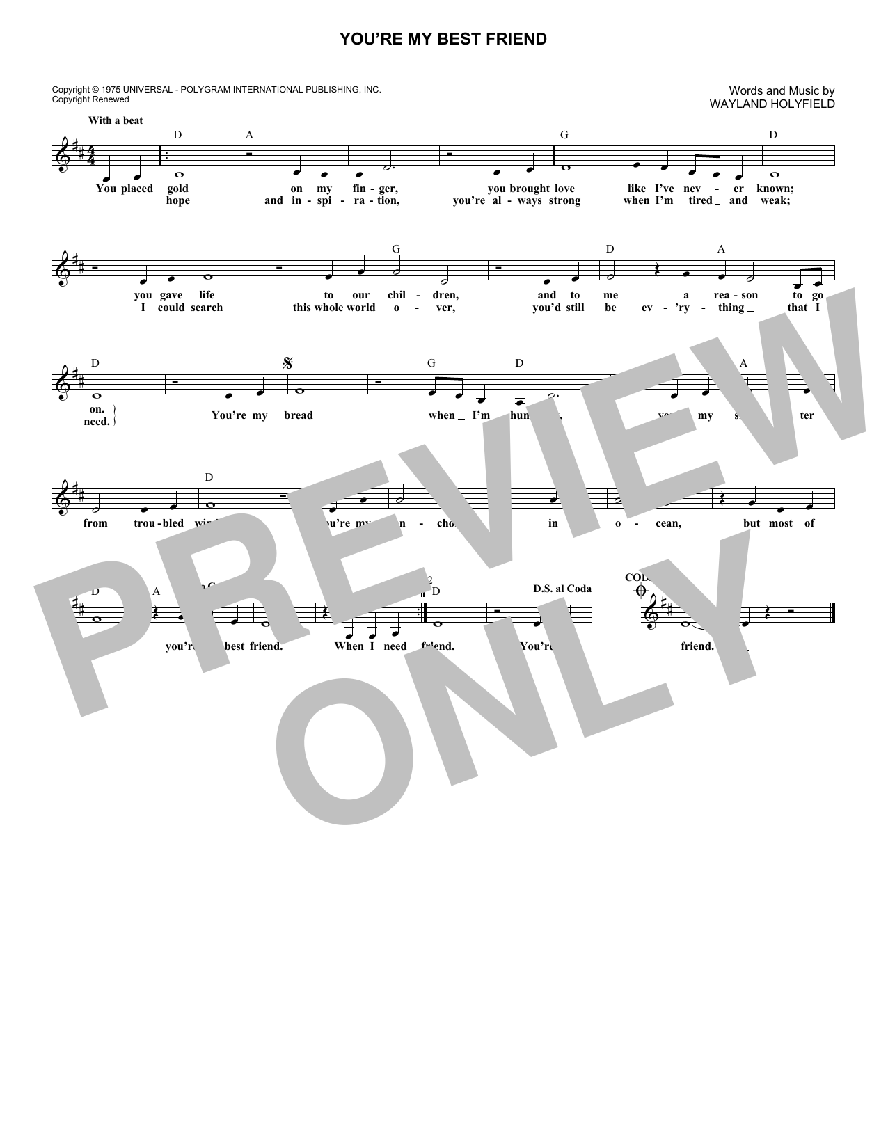 Don Williams You re My Best Friend Sheet Music Notes Download