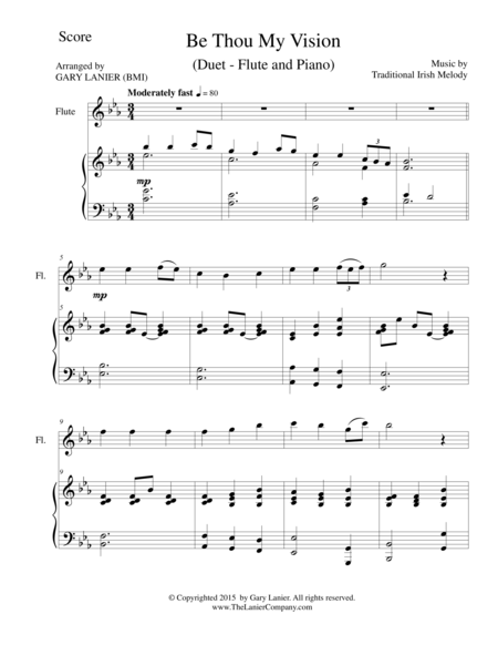 Download BE THOU MY VISION Duet Flute And Piano Score And Parts 