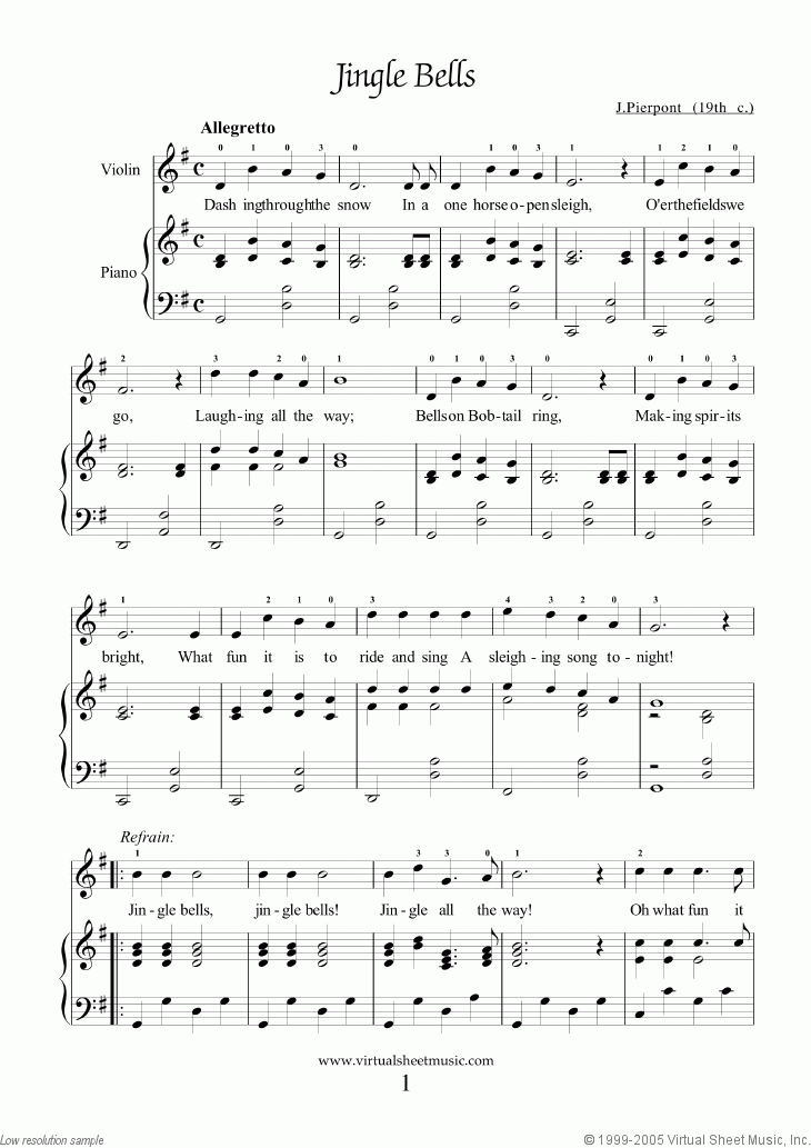 Easy Christmas Violin Sheet Music Songs Printable PDF 