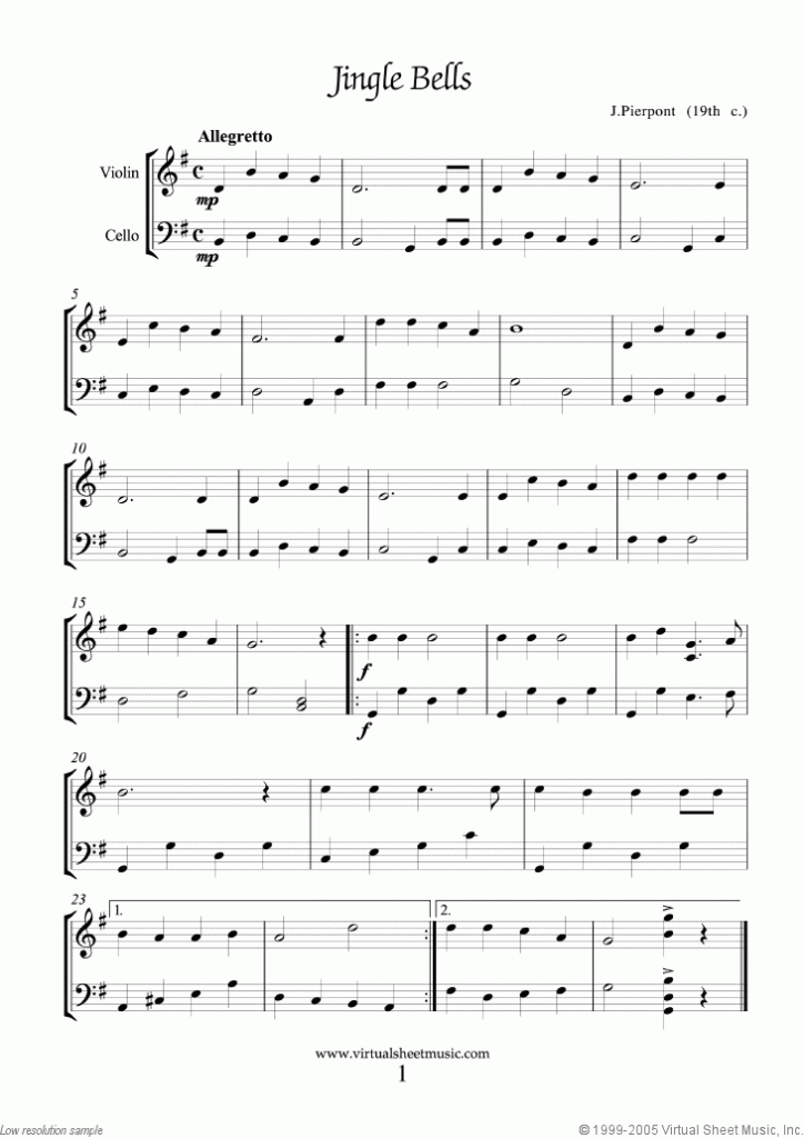 Easy Violin And Cello Duets Sheet Music Songs Carols PDF 