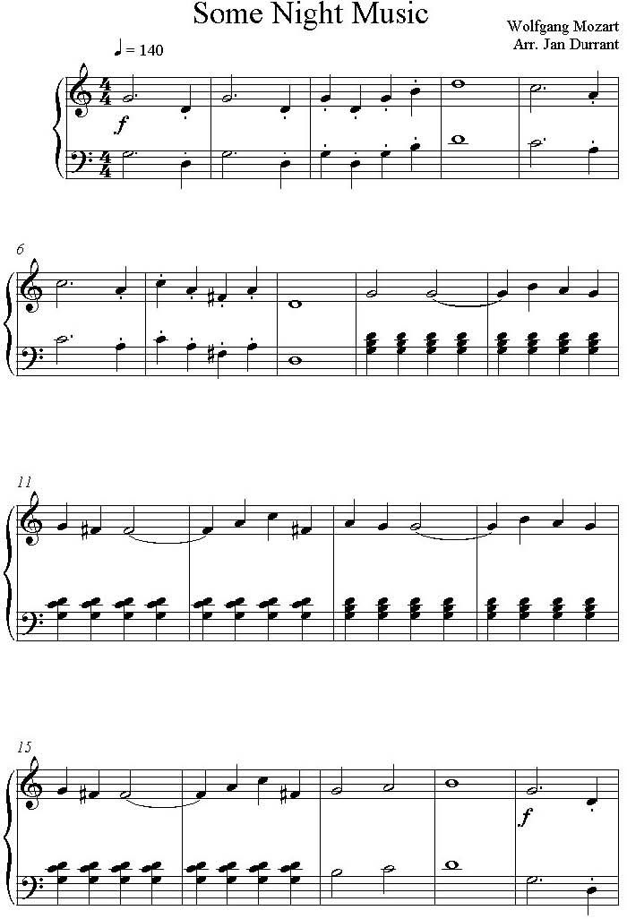 Eine Kleine Nachtmusic Easy Piano Sheet Music Free To Print W Video