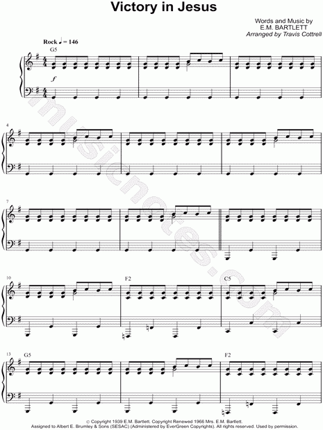 Eugene Bartlett Victory In Jesus arr Travis Cottrell SATB Choir 