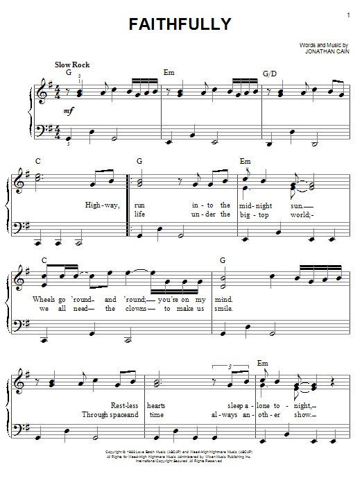 Faithfully Sheet Music Direct