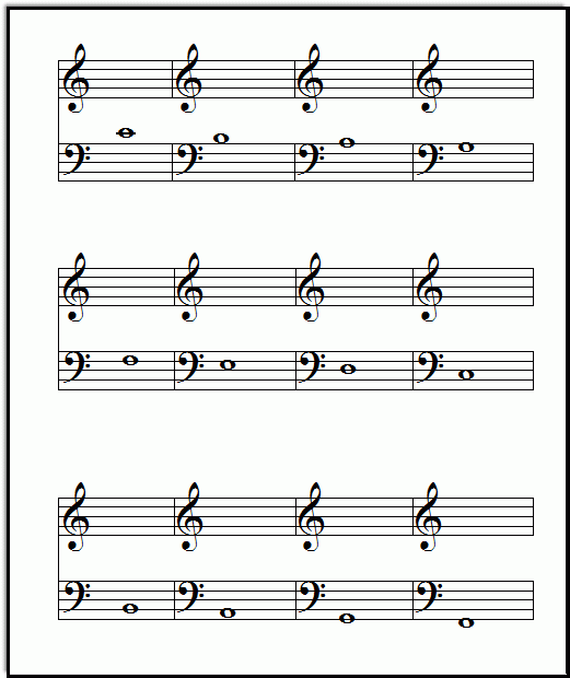 Flashcards For Music Notes With Easy to Cut Lines