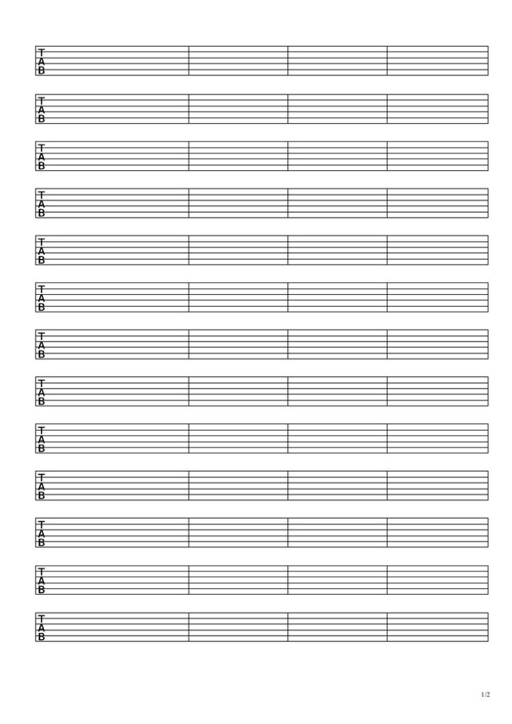 Free Blank Sheet Music And Tab Paper To Download Chainsaw Guitar 