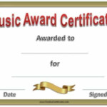 Free Editable Music Certificate Template Free And Customizable