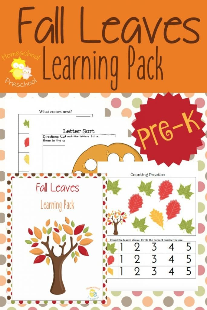 FREE Fall Leaves Preschool Pack Free Homeschool Deals