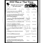 Free Printable 1950 Trivia Questions And Answers Printable 1950 S How