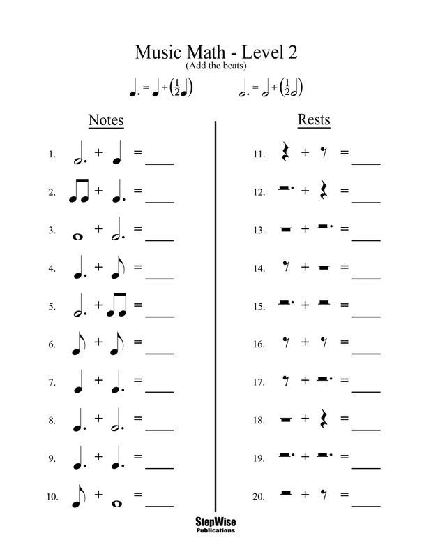 Free Printable Music Note Values Worksheets Google Search Music 