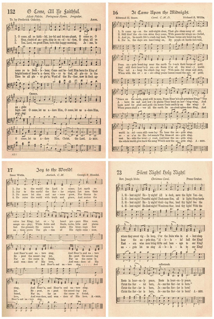 Free Printable Vintage Christmas Sheet Music Hymns Rose Clearfield