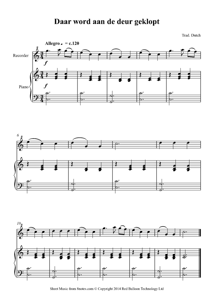 Free Recorder Sheet Music Lessons Resources 8notes