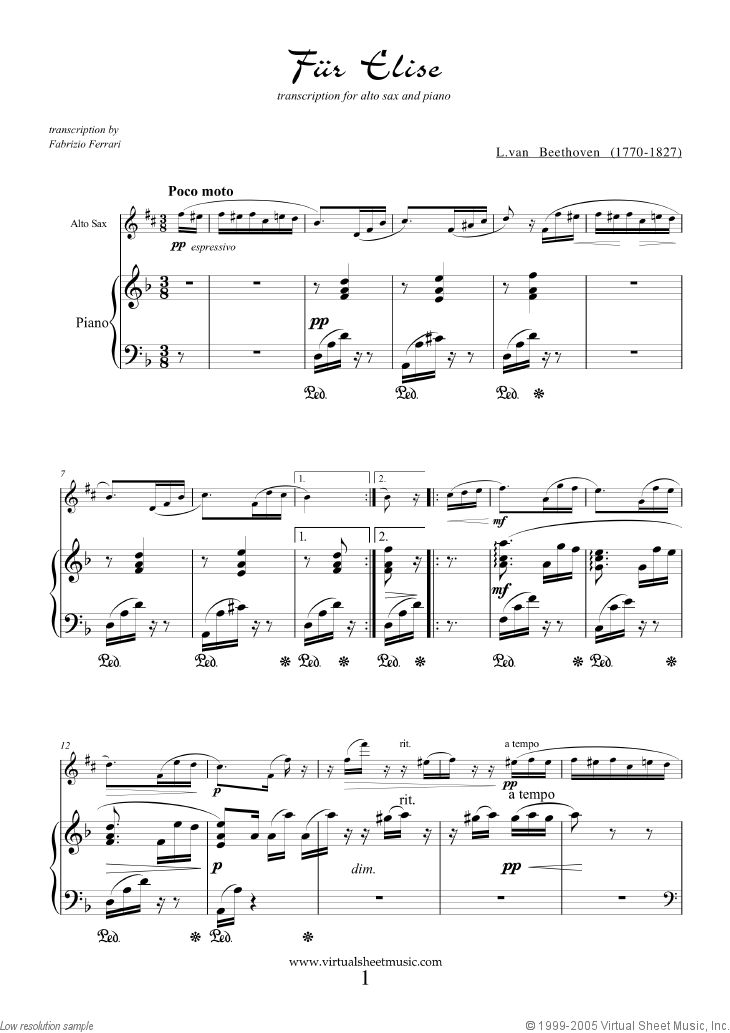 Fur Elise Piano Sheet Music For Beginners Pdf EZ Play F r Elise 