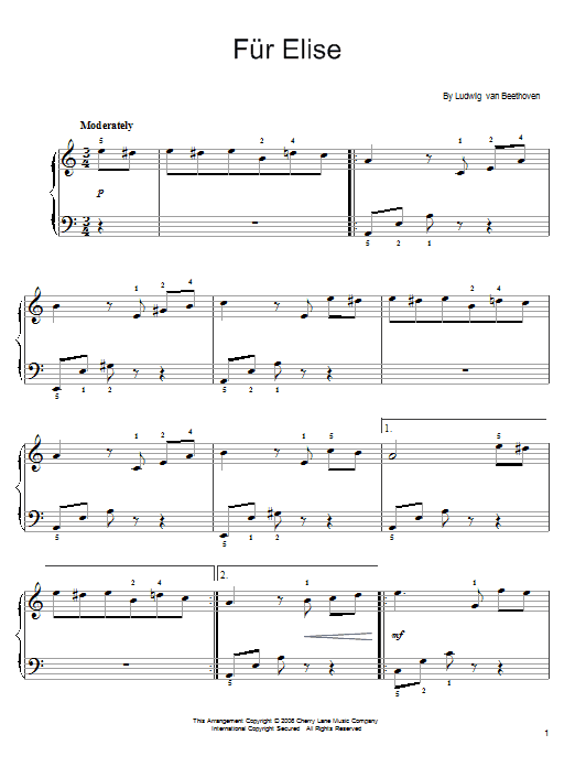 Fur Elise Sheet Music Direct