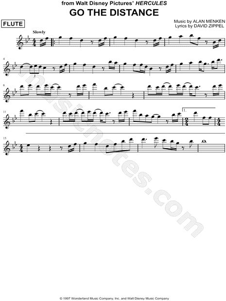  Go The Distance From Walt Disney s Hercules Sheet Music Flute Solo 