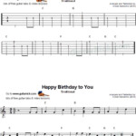 Happy Birthday Easy Guitar Tab sheet Easy Guitar Easy Guitar Tabs