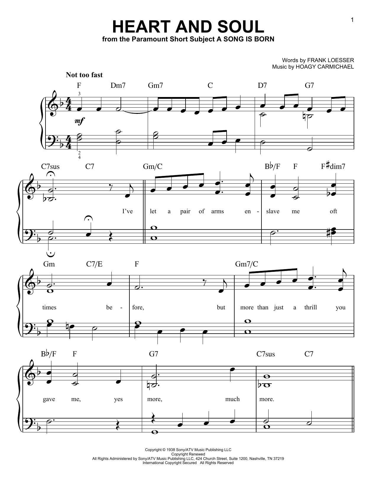 Heart And Soul Sheet Music Direct