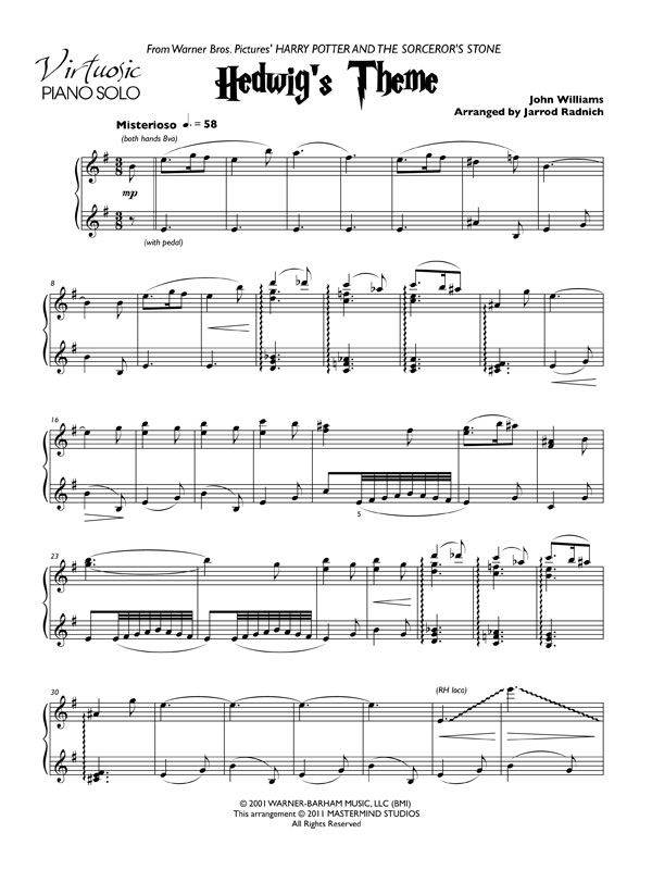 Hedwig s Theme Virtuosic Piano Solo Sheet Music At Musicnotes 