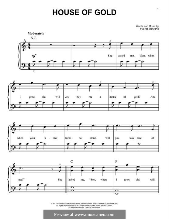 House Of Gold twenty One Pilots By T Joseph Sheet Music On MusicaNeo