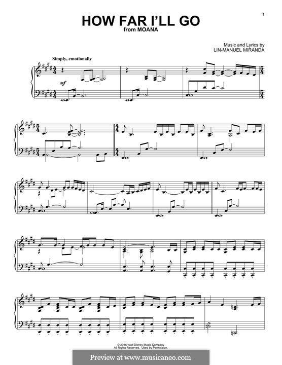 How Far I ll Go Alessia Cara By L Miranda Sheet Music On MusicaNeo