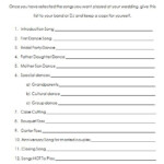 How To Plan Your Wedding Reception Music Printable List Wedding