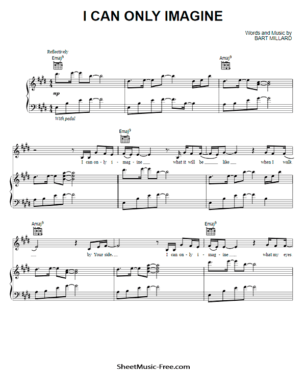 I Can Only Imagine Sheet Music MercyMe SHEETMUSIC FREE COM