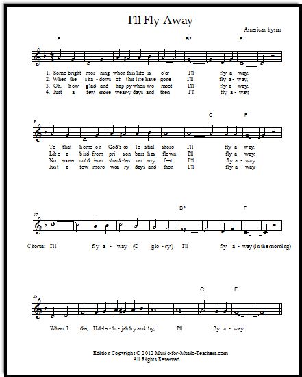  I ll Fly Away Free Fiddle Sheet Music Easy Guitar Tabs