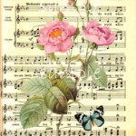 INSTANT DOWNLOAD Single Image Vintage Music Sheet With Roses Etsy