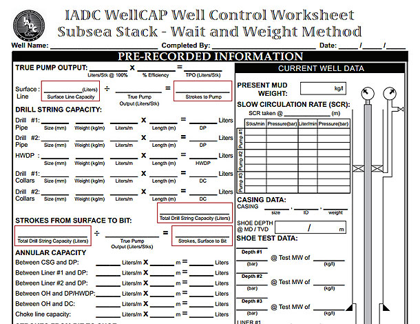 IWCF KILL SHEET PDF