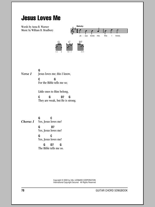 Jesus Loves Me Sheet Music Direct