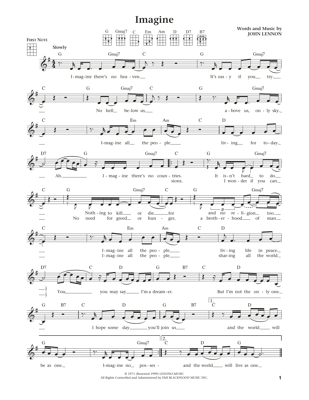 John Lennon Imagine from The Daily Ukulele arr Liz And Jim Beloff