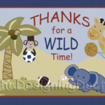 Jungle Animal Sports Safari Theme Baby Shower Invitation And Thank You