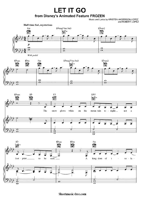 Let It Go Sheet Music Frozen Let It Go Piano Sheet Music Piano Sheet 