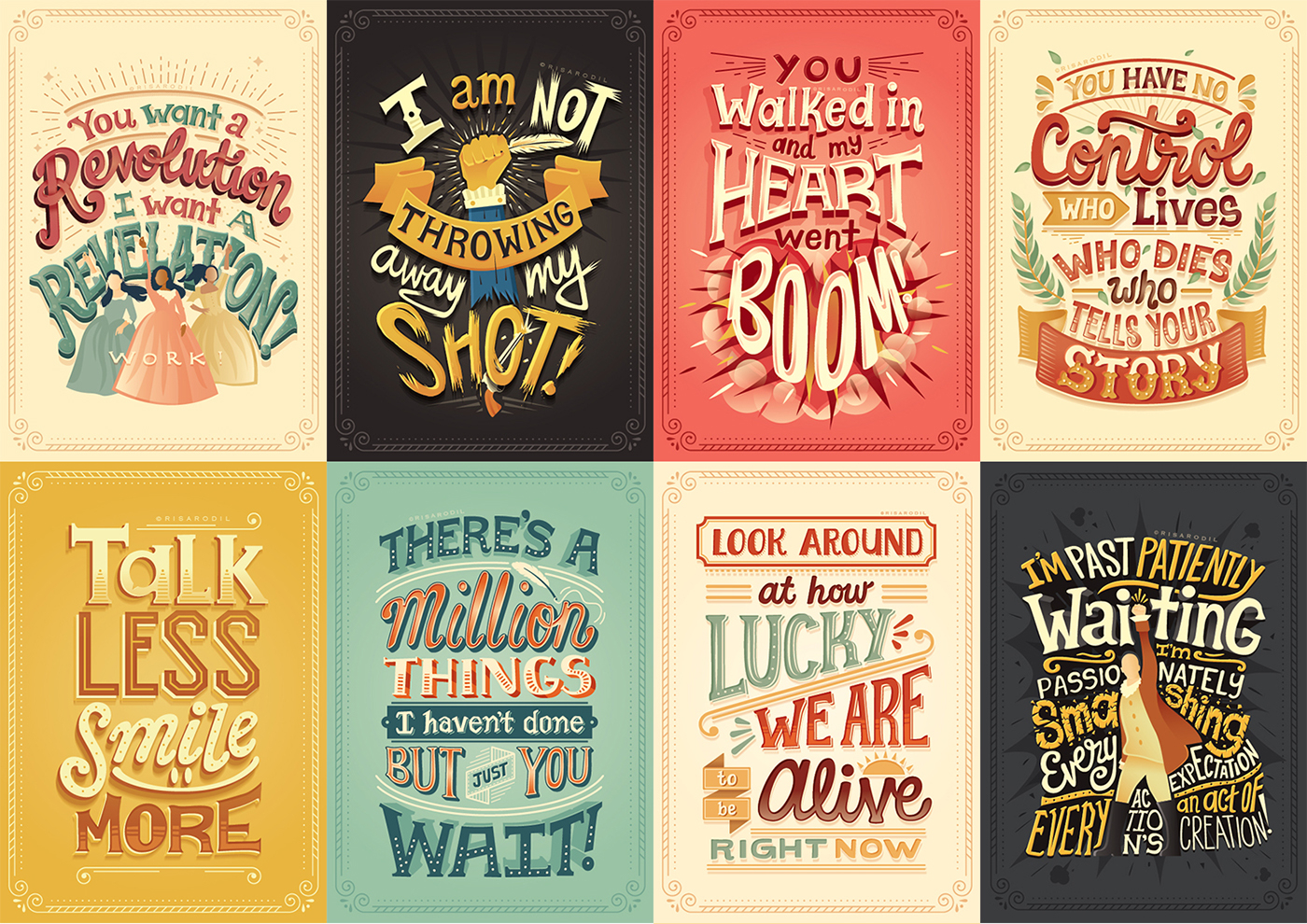 Letters4Ham Hand lettered Hamilton Lyric Posters On Behance