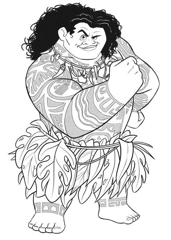 Maui From Moana Coloring Page Free Printable Coloring Pages For Kids