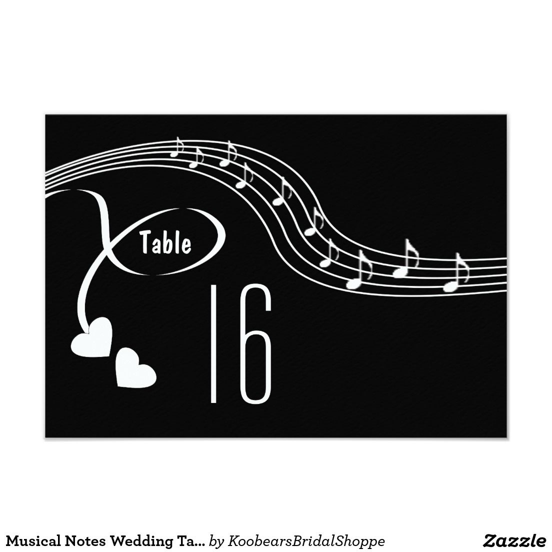 Musical Notes Wedding Table Number Card Zazzle Wedding Table 