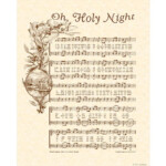 OH HOLY NIGHT 11x14 Antique Hymn Art Print Vintage Verses