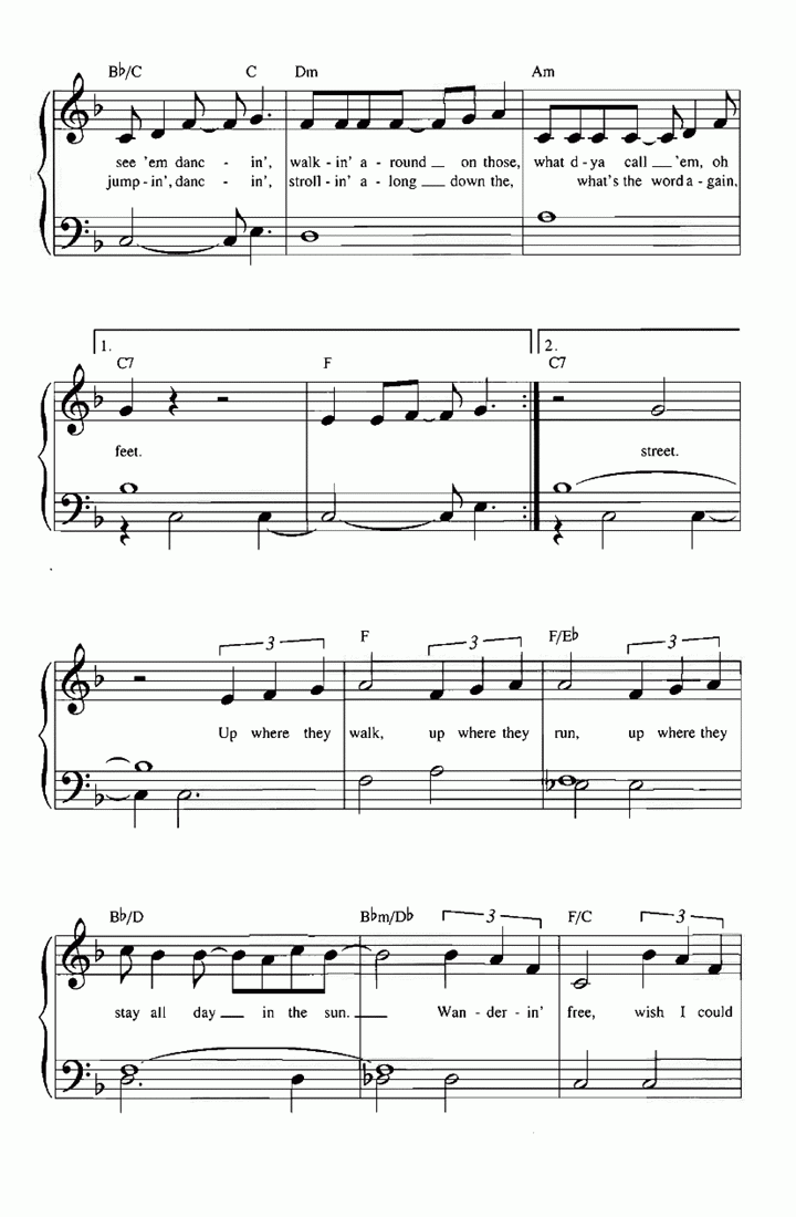 PART OF YOUR WORLD Easy Piano Sheet Music Easy Sheet Music