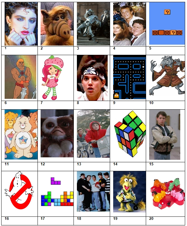 Picture Quiz 34 The Entertaining 80s