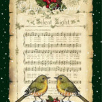 Printable Christmas Card Poster Wall Art Silent Night Music