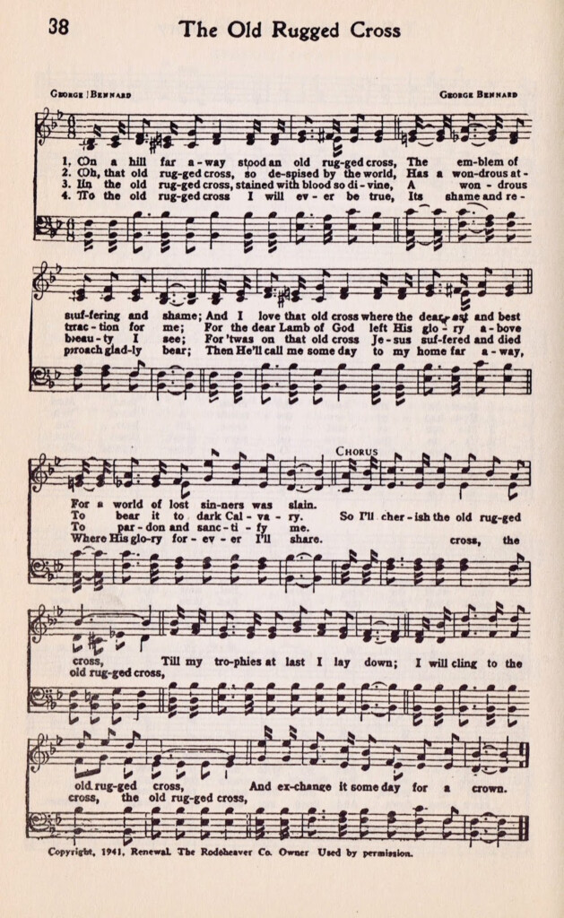 Printable Hymn Book Page The Old Rugged Cross Knick Of Time