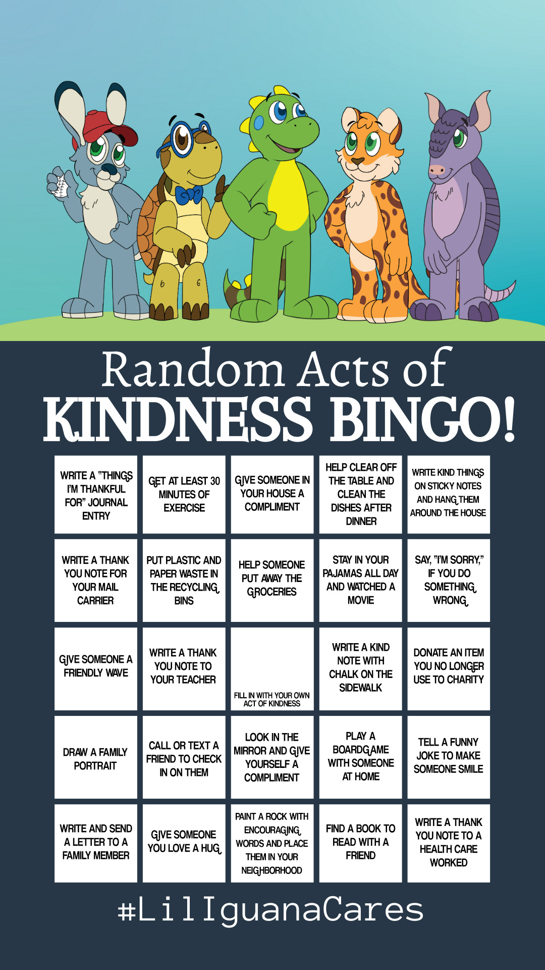 Random Acts Of Kindness Bingo Sheet Lil Iguana s Blog