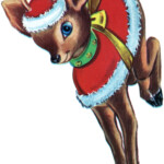 Retro Christmas Reindeer Image The Graphics Fairy