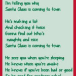 Santa Claus Is Coming To Town Free Printable Christmas Holiday Song