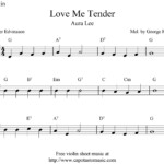 Sheet Music Violin Love Me Tender Aura Lee Free Violin Sheet Music