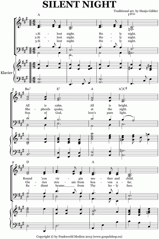 Silent Night Holy Night Piano Sheet Music Tradebit