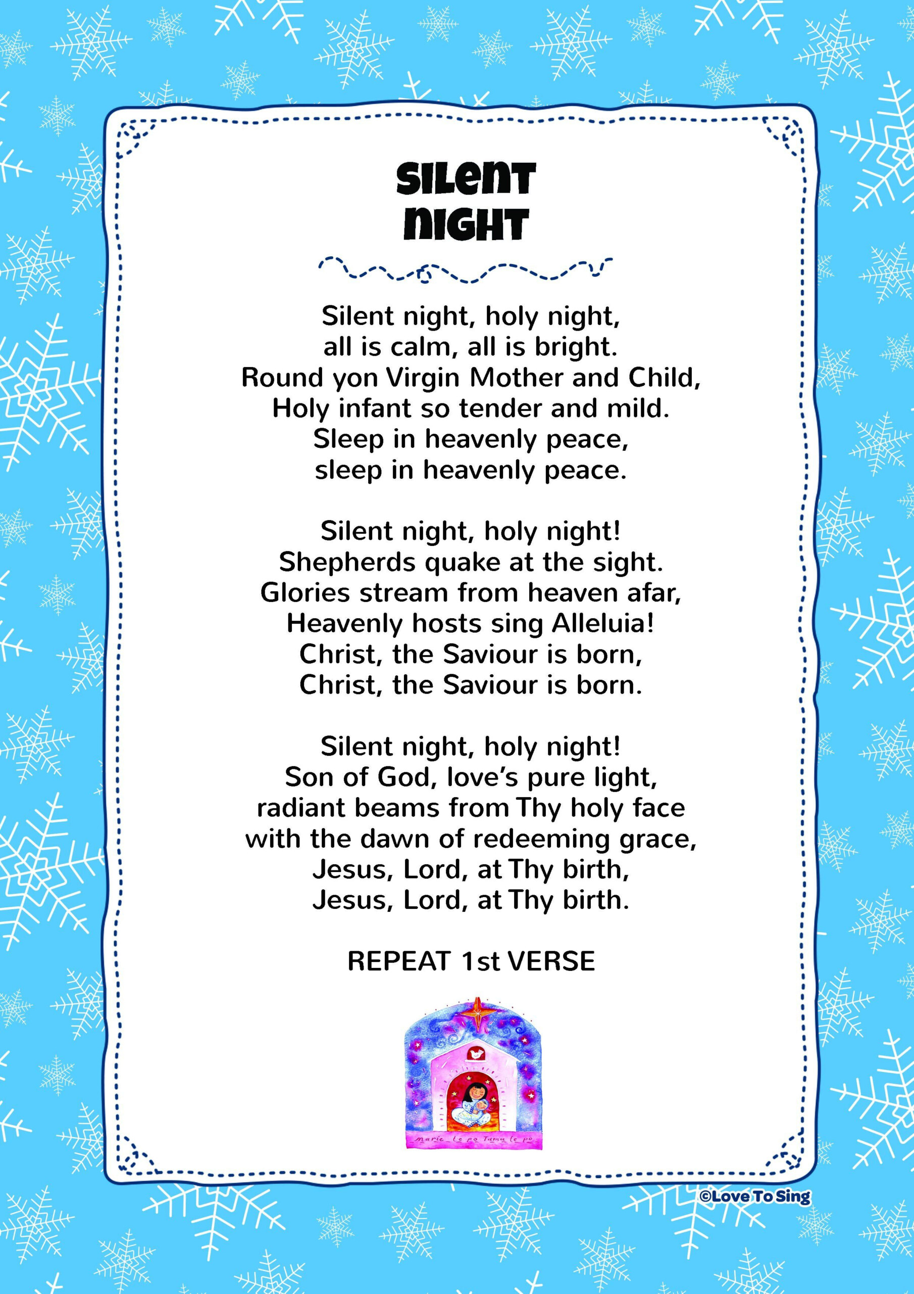 Silent Night Kids Video Song With FREE Lyrics Activities 