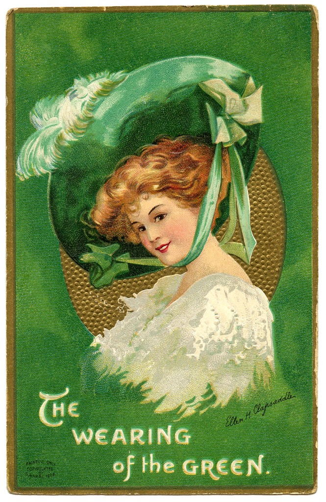 St Patrick s Day Picture Lady With Large Hat The Graphics Fairy