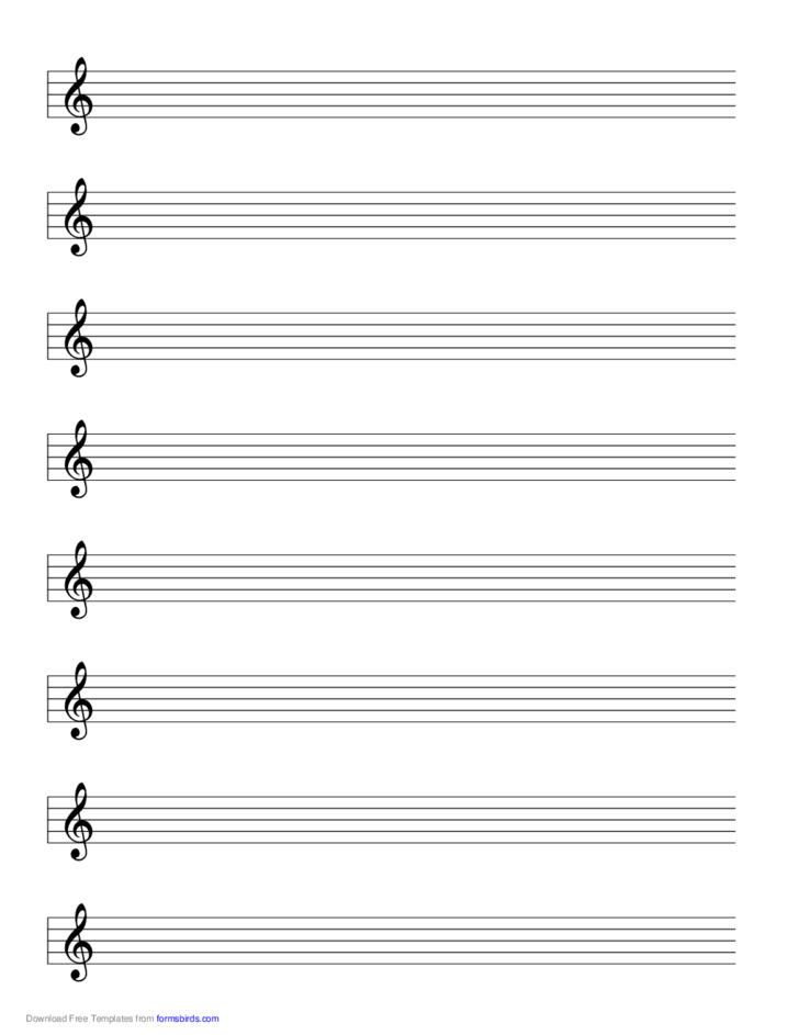 Staff Treble Clef Music Paper Free Download