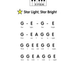 Star Light Star Bright Pre Staff Piano Music With Words